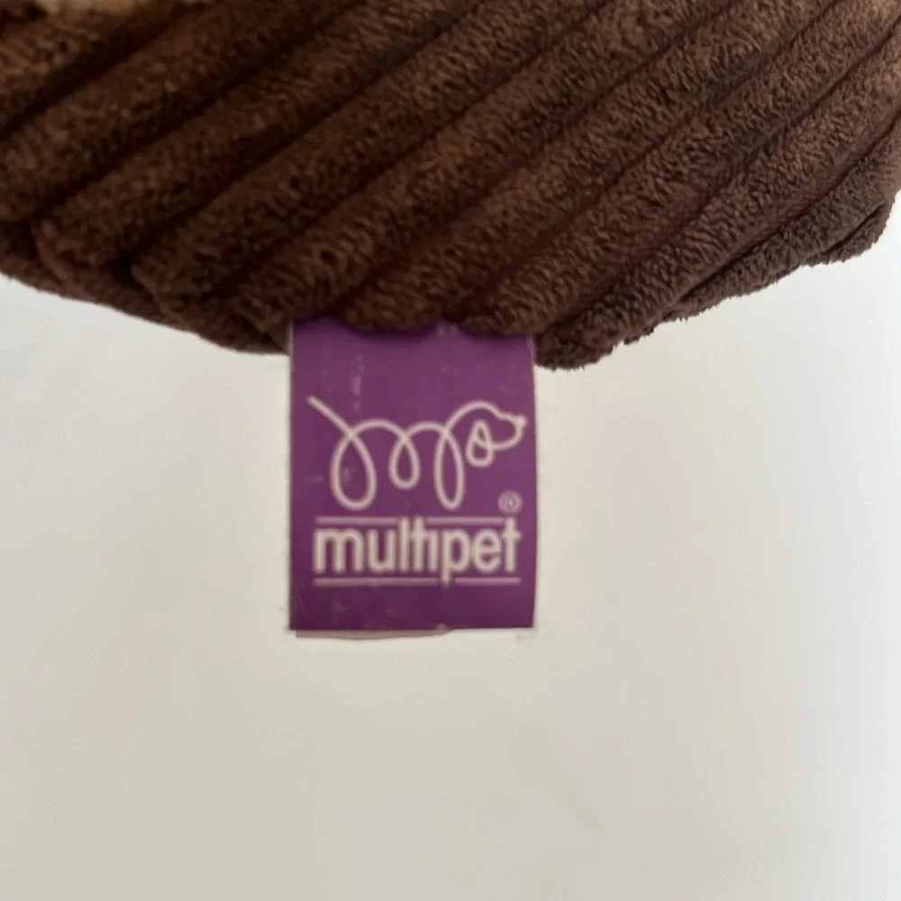 Multi-Pet Brown Corduroy Donkey  Disk Squeaky Dog Toy